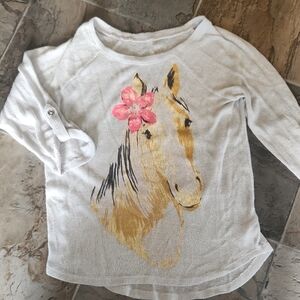 Justice Girls Horse 3/4 Length Sheer Top Size 10